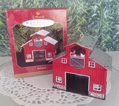 HallmarkOrnament 1999 Red Barn, Town and Country series