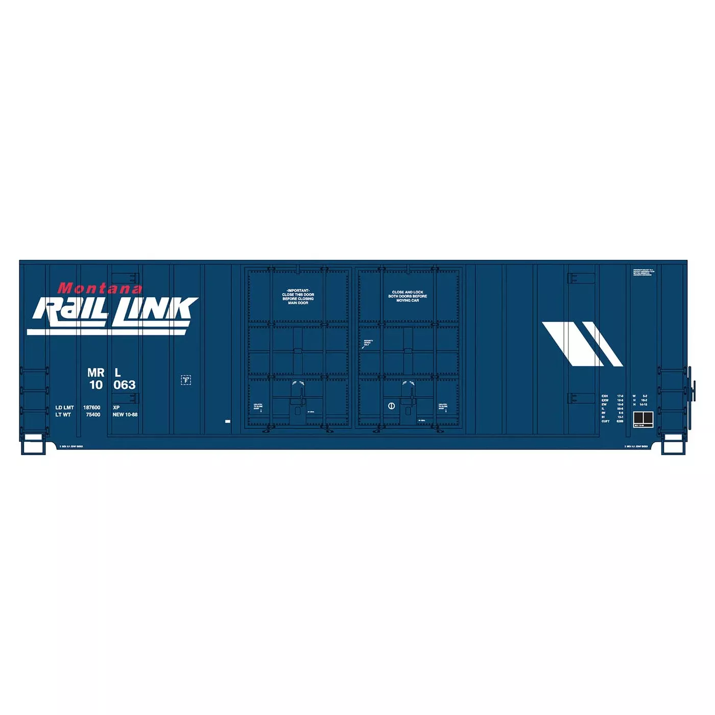 InterMountain, 4131001-04, HO Scale, Gunderson 50' High Cube Double Door Box Car, Montana Rail Link, #10057