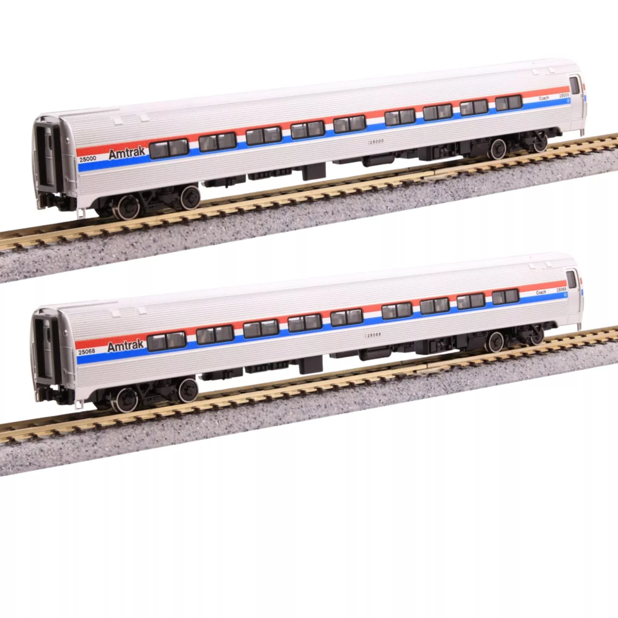 Kato 106-6293 Amfleet II Coach 2-Car Set Amtrak Phase III #25000 & #25